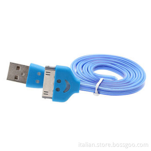 LED USB cable for iPhone, charging and sync data with smile light